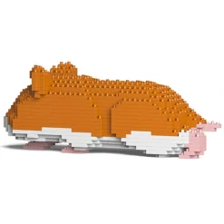 Jekca - Hamster 03-M03 - Big - Lego - Sculpture - Construction - 4D - Brick Animals - Toys - Avvenice