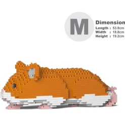 Jekca - Hamster 03-M03 - Big - Lego - Sculpture - Construction - 4D - Brick Animals - Toys - Avvenice