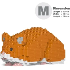 Jekca - Hamster 02-M03 - Big - Lego - Sculpture - Construction - 4D - Brick Animals - Toys - Avvenice