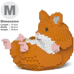 Jekca - Hamster 04-M03 - Big - Lego - Sculpture - Construction - 4D - Brick Animals - Toys - Avvenice