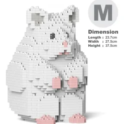 Jekca - Hamster 02-M04 - Big - Lego - Sculpture - Construction - 4D - Brick Animals - Toys - Avvenice