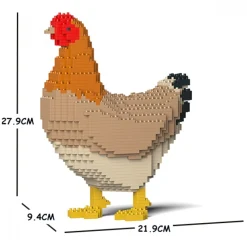 Jekca - Hen 01S - Lego - Sculpture - Construction - 4D - Brick Animals - Toys - Avvenice