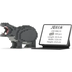Jekca - Hippo 01 - Big - Lego - Sculpture - Construction - 4D - Brick Animals - Toys - Avvenice