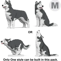 Jekca - Husky 4-in-1 Pack 01-M04 - Big - Lego - Sculpture - Construction - 4D - Brick Animals - Toys - Avvenice