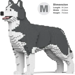 Jekca - Husky 4-in-1 Pack 01-M04 - Big - Lego - Sculpture - Construction - 4D - Brick Animals - Toys - Avvenice
