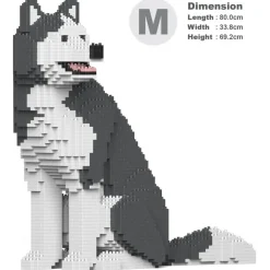 Jekca - Husky 4-in-1 Pack 01-M04 - Big - Lego - Sculpture - Construction - 4D - Brick Animals - Toys - Avvenice