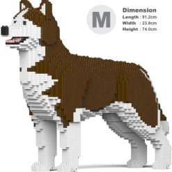 Jekca - Husky 4-in-1 Pack 01-M03 - Big - Lego - Sculpture - Construction - 4D - Brick Animals - Toys - Avvenice
