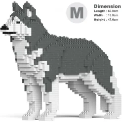 Jekca - Husky 01-M04 - Big - Lego - Sculpture - Construction - 4D - Brick Animals - Toys - Avvenice