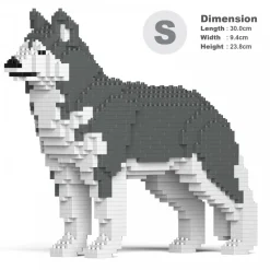Jekca - Husky 01S-M04 - Lego - Sculpture - Construction - 4D - Brick Animals - Toys - Avvenice