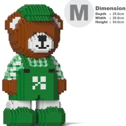 Jekca - JEKCA Bear (Irish) 01 - Big - Lego - Sculpture - Construction - 4D - Brick Animals - Toys - Avvenice