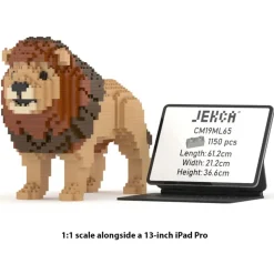 Jekca - Lion 03 - Big - Lego - Sculpture - Construction - 4D - Brick Animals - Toys - Avvenice