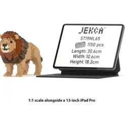 Jekca - Lion 03 - Lego - Sculpture - Construction - 4D - Brick Animals - Toys - Avvenice