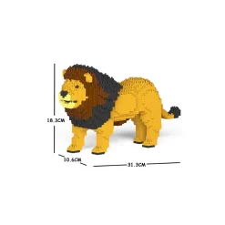 Jekca - Lion - Mammal - 01S - Lego - Sculpture - Construction - 4D - Brick Animals - Toys - Avvenice