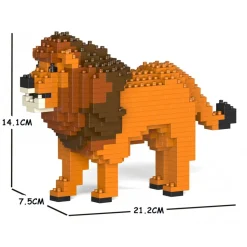 Jekca - Lion 02S - Lego - Sculpture - Construction - 4D - Brick Animals - Toys - Avvenice