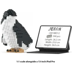 Jekca - Little Penguin 02 - Big - Lego - Sculpture - Construction - 4D - Brick Animals - Toys - Avvenice