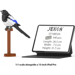 Jekca - Magpie 01S - Lego - Sculpture - Construction - 4D - Brick Animals - Toys - Avvenice