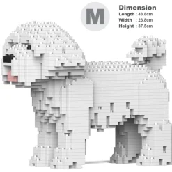 Jekca - Maltese 01 - Big - Lego - Sculpture - Construction - 4D - Brick Animals - Toys - Avvenice
