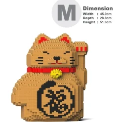 Jekca - Maneki Neko 02-M02 - Big - Lego - Sculpture - Construction - 4D - Brick Animals - Toys - Avvenice