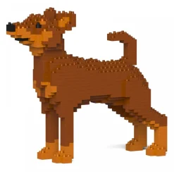 Jekca - Miniature Pinscher 01S-M02 - Lego - Sculpture - Construction - 4D - Brick Animals - Toys - Avvenice