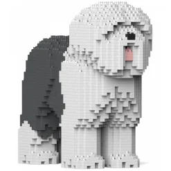 Jekca - Old English Sheepdog 01-M02 - Big - Lego - Sculpture - Construction - 4D - Brick Animals - Toys - Avvenice