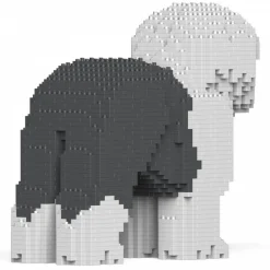 Jekca - Old English Sheepdog 01-M02 - Big - Lego - Sculpture - Construction - 4D - Brick Animals - Toys - Avvenice