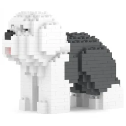 Jekca - Old English Sheepdog Mini 01 - Lego - Sculpture - Construction - 4D - Brick Animals - Toys - Avvenice