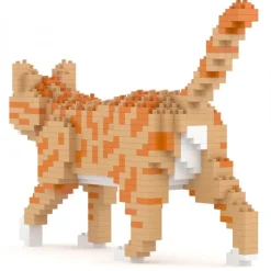 Jekca - Orange Tabby Cat Mini 01 - Lego - Sculpture - Construction - 4D - Brick Animals - Toys - Avvenice