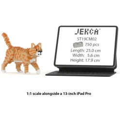 Jekca - Orange Tabby Cat Mini 01 - Lego - Sculpture - Construction - 4D - Brick Animals - Toys - Avvenice