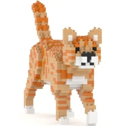 Jekca - Orange Tabby Cat Mini 01 - Big - Lego - Sculpture - Construction - 4D - Brick Animals - Toys - Avvenice