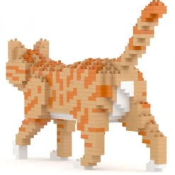 Jekca - Orange Tabby Cat Mini 01 - Big - Lego - Sculpture - Construction - 4D - Brick Animals - Toys - Avvenice