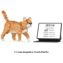 Jekca - Orange Tabby Cat Mini 01 - Big - Lego - Sculpture - Construction - 4D - Brick Animals - Toys - Avvenice