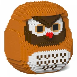 Jekca - Owl Daruma Doll 01 - Big - Lego - Sculpture - Construction - 4D - Brick Animals - Toys - Avvenice