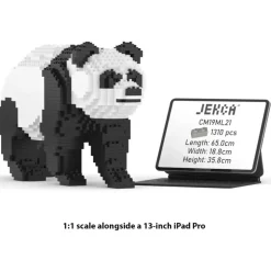 Jekca - Panda 03 - Big - Lego - Sculpture - Construction - 4D - Brick Animals - Toys - Avvenice