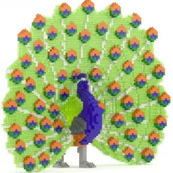 Jekca - Peacock 01 - Big - Lego - Sculpture - Construction - 4D - Brick Animals - Toys - Avvenice