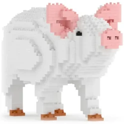 Jekca - Pig 01 - Big - Lego - Sculpture - Construction - 4D - Brick Animals - Toys - Avvenice