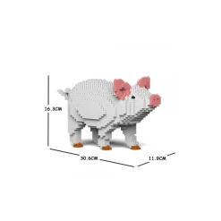 Jekca - Pig - Mammal - 01S - Lego - Sculpture - Construction - 4D - Brick Animals - Toys - Avvenice
