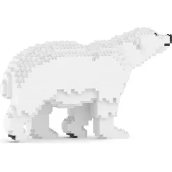 Jekca - Polar Bear 01 - Big - Lego - Sculpture - Construction - 4D - Brick Animals - Toys - Avvenice