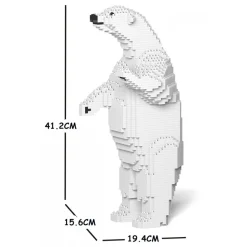 Jekca - Polar Bear 02S - Lego - Sculpture - Construction - 4D - Brick Animals - Toys - Avvenice