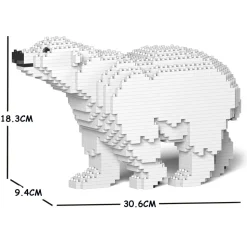 Jekca - Polar Bear 01S - Lego - Sculpture - Construction - 4D - Brick Animals - Toys - Avvenice
