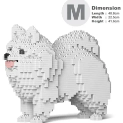 Jekca - Pomeranian 02-M02 - Big - Lego - Sculpture - Construction - 4D - Brick Animals - Toys - Avvenice