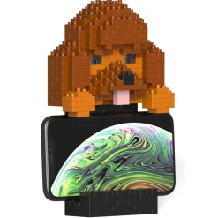 Jekca - Poodle Phone Stand 01S - Lego - Sculpture - Construction - 4D - Brick Animals - Toys - Avvenice