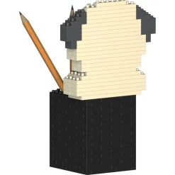 Jekca - Pug Pencil Cup 01S - Lego - Sculpture - Construction - 4D - Brick Animals - Toys - Avvenice