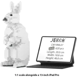 Jekca - Rabbit 01 - Big - Lego - Sculpture - Construction - 4D - Brick Animals - Toys - Avvenice
