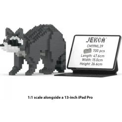Jekca - Raccoon 01 - Big - Lego - Sculpture - Construction - 4D - Brick Animals - Toys - Avvenice