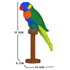 Jekca - Rainbow Lorikeet 01S - Lego - Sculpture - Construction - 4D - Brick Animals - Toys - Avvenice