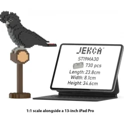 Jekca - Red-tailed Black Cockatoo 01S - Lego - Sculpture - Construction - 4D - Brick Animals - Toys - Avvenice