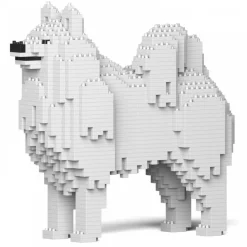 Jekca - Samoyed 01 - Big - Lego - Sculpture - Construction - 4D - Brick Animals - Toys - Avvenice