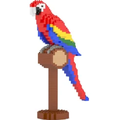 Jekca - Scarlet Macaw 01SB - Lego - Sculpture - Construction - 4D - Brick Animals - Toys - Avvenice