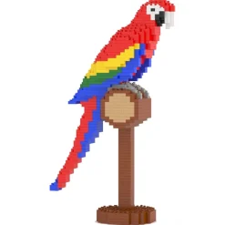 Jekca - Scarlet Macaw 01SB - Lego - Sculpture - Construction - 4D - Brick Animals - Toys - Avvenice