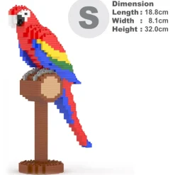 Jekca - Scarlet Macaw 01SB - Lego - Sculpture - Construction - 4D - Brick Animals - Toys - Avvenice